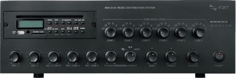 FBT Audio Contractor MDS6120 Integrated Mixing amp - 120Wrms - 6 zones - CD/MP3-USB-SD-Tuner - 230V/115V