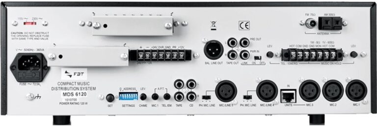 FBT Audio Contractor MDS6120 Integrated Mixing amp - 120Wrms - 6 zones - CD/MP3-USB-SD-Tuner - 230V/115V - Image 2