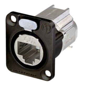 Neutrik NE8FDX-Y6-B etherCON - D-shape CAT6A panel connector, shielded, IDC termination, black housing
