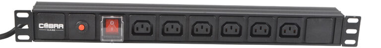 COBRA CW-PDU02 19" PDU with 6 x IEC Socket to IEC Plug, 1.8m Cable