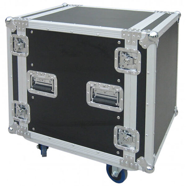 COBRA FC54 19" 12U Standard rack case. 9/10mm plywood.  Depth: 520mm. Lids: 70mm.  W/Wheels