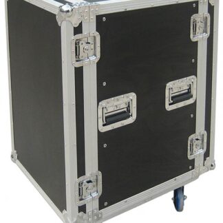 COBRA FC55 19" 16U Standard rack case. 9/10mm plywood.  Depth: 520mm. Lids: 70mm.  W/Wheels