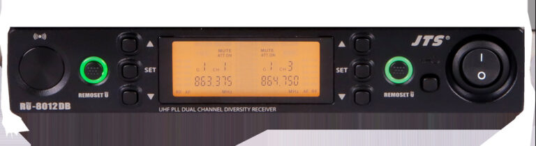 JTS RU-8012DB UHF PLL Dual Channel Diversity Wireless Receiver