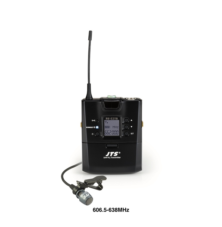 JTS RU-G3TB+CM-501 UHF Beltpack Transmitter with CM-501 lapel (606.5-638MHz)