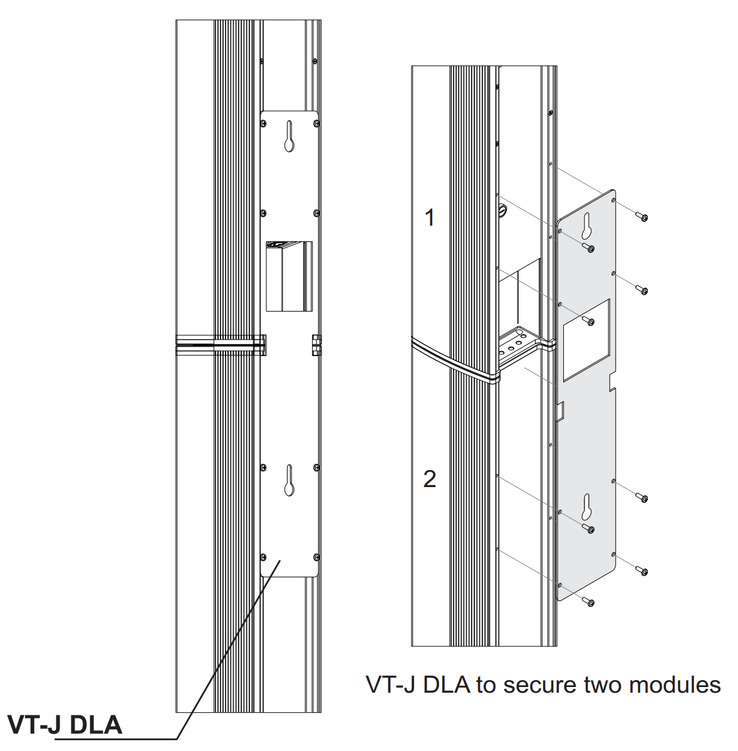 FBT Touring & Install VT-J DLA Safety bracket to connect 2 x DLA speakers in vertical