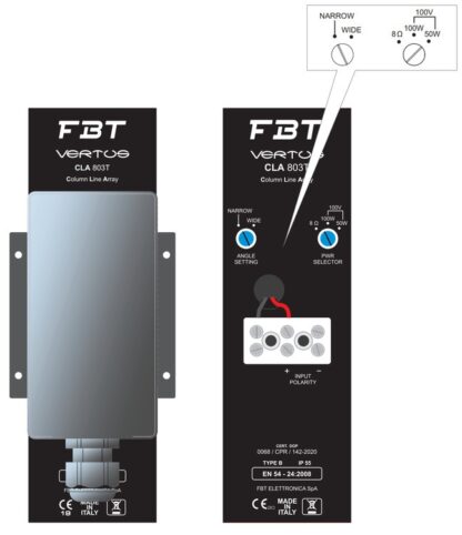 FBT  CLA 803 TW Passive Column Array -8x3"-240Wrms-110ﾰHx15ﾰV/40ﾰV-IP 55-EN54-24 - Image 3