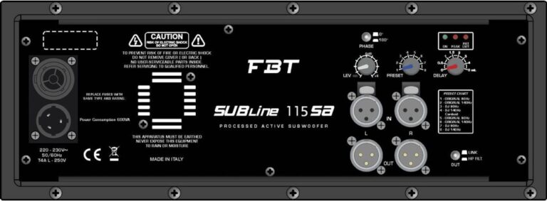 FBT Portable Sound SUBLINE 115SA Processed Bass reflex Active Subwoofer - 15" - 700Wrms - Image 3