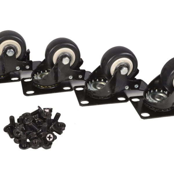 COBRA CW-WHEEL01 4 x Wheel with brake and fixings - For metal racks, Set of 4, Box Include fixings