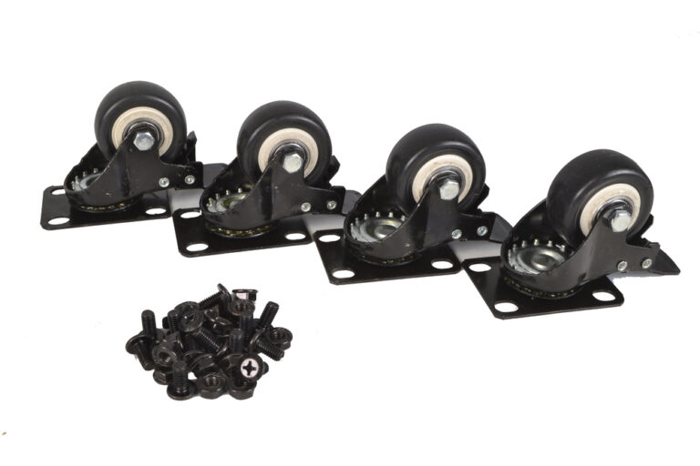 COBRA CW-WHEEL01 4 x Wheel with brake and fixings - For metal racks, Set of 4, Box Include fixings