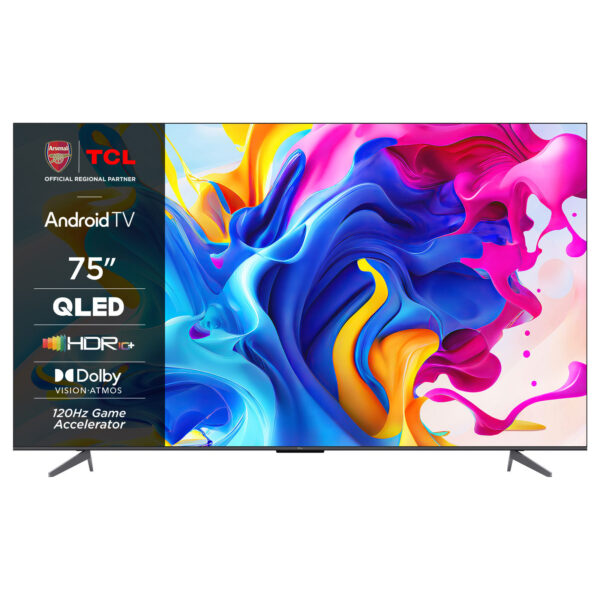 TCL C64 Series 75C645K, 190.5 cm (75"), 3840 x 2160 pixels, QLED, Smart TV, Wi-Fi, Titanium