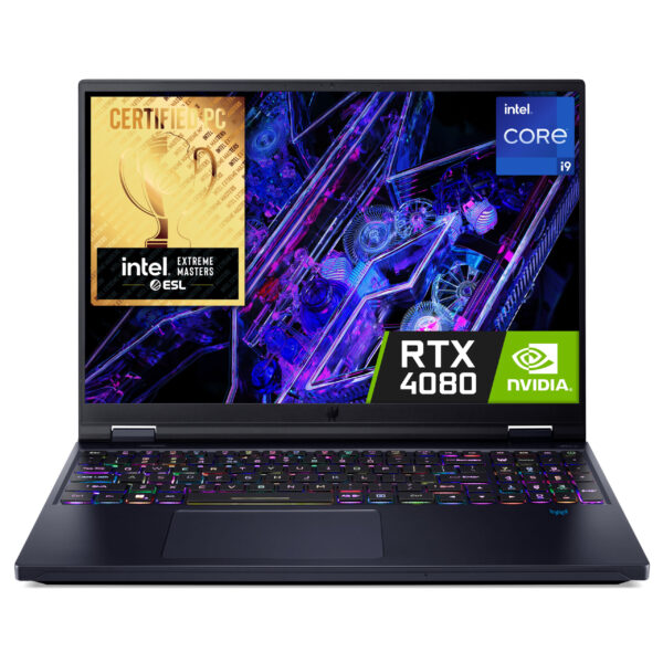 Acer Predator Helios 16 PH16-72 Gaming Laptop - Intel Core i9-14900HX, 16GB, 1TB SSD, NVIDIA GeForce RTX 4080 12, 16"WQXGA 250Hz MiniLED, Windows 11, Black, Intel Core i9, 5.7 GHz, 40.6 cm (16"), 2560 x 1600 pixels, 16 GB, 1.02 TB