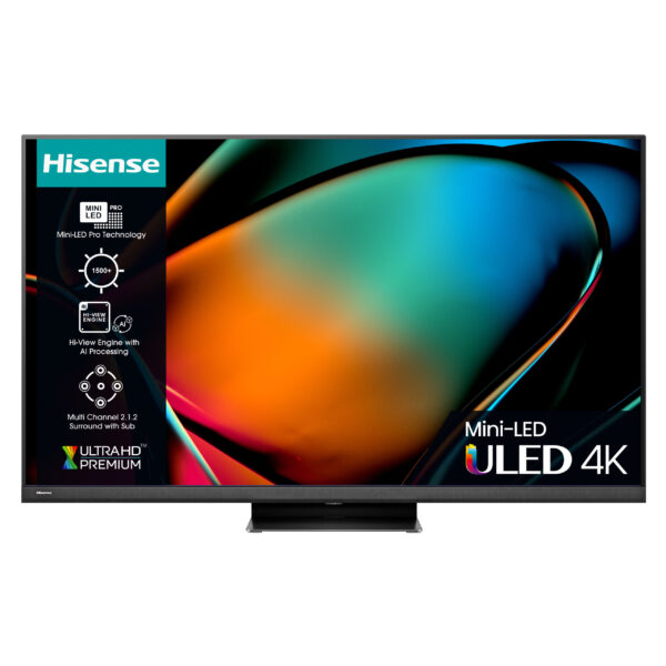 Hisense 55U8KQTUK, 139.7 cm (55"), 3840 x 2160 pixels, QNED MiniLED, Smart TV, Wi-Fi, Grey