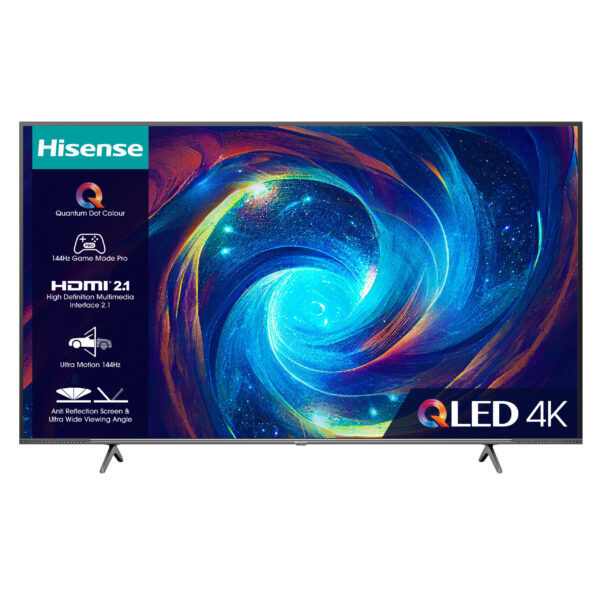 Hisense 75E7KQTUK PRO, 190.5 cm (75"), 3840 x 2160 pixels, 3D, Smart TV, Wi-Fi, Grey