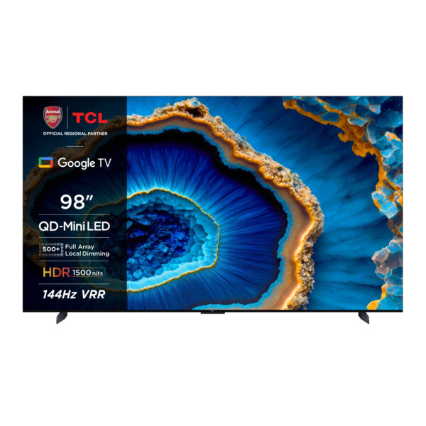 TCL C80 Series 98C805K, 2.49 m (98"), 3840 x 2160 pixels, LED, Smart TV, Wi-Fi, Black