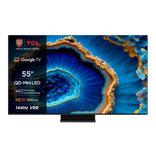 TCL C80 Series 55C805K, 139.7 cm (55"), 3840 x 2160 pixels, LED, Smart TV, Wi-Fi, Black