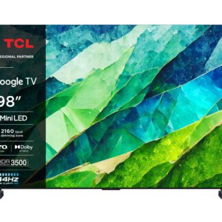 TCL 98C855K, 2.49 m (98"), 3840 x 2160 pixels, LED, Smart TV, Wi-Fi, Titanium
