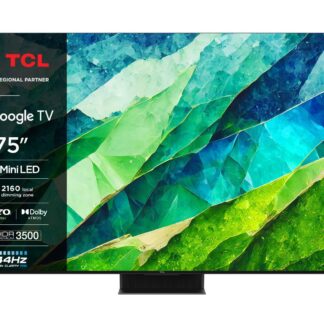 TCL 75C855K, 190.5 cm (75"), 3840 x 2160 pixels, LED, Smart TV, Wi-Fi, Black