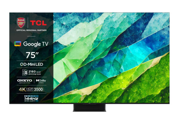 TCL 75C855K, 190.5 cm (75"), 3840 x 2160 pixels, LED, Smart TV, Wi-Fi, Black