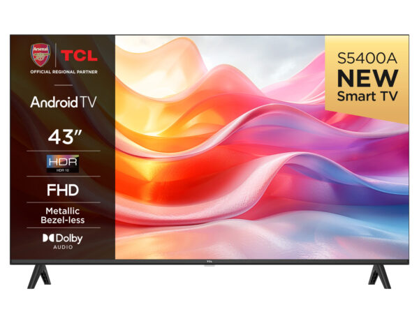 TCL S54 43S5400AK, 109.2 cm (43"), 1920 x 1080 pixels, LED, Smart TV, Wi-Fi, Black