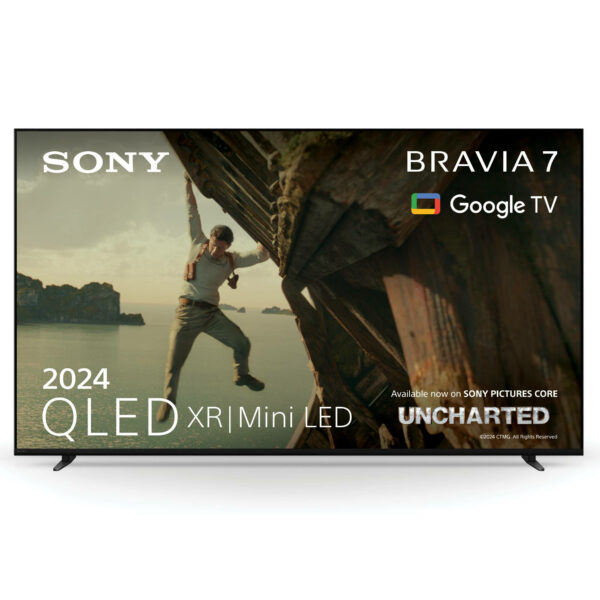 Sony BRAVIA 7 QLED (XR l Mini LED) 65 Inch 4K HDR Google Smart TV (2024) | Gaming Features for PlayStation 5, IMAX Enhanced, Dolby Vision Atmos, Chromecast, AirPlay, 120Hz, 165.1 cm (65"), 3840 x 2160 pixels, QLED, Smart TV, Wi-Fi, Black