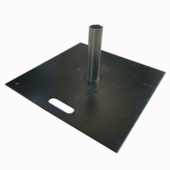 Easy Truss Steel Baseplate: 18” (460mm) x 18” (460mm) x 3/8” (8mm) weight: 8Kg