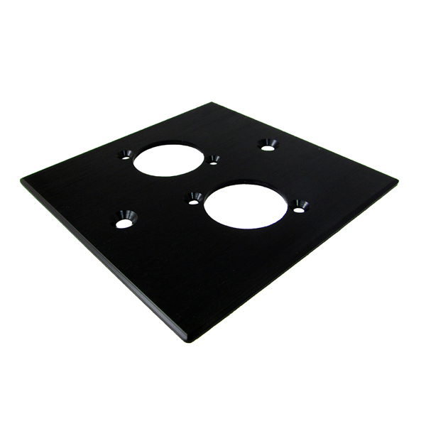 Empty Wall Mount Panel 2 Socket Black