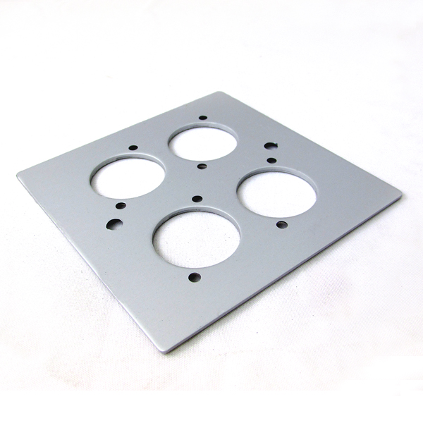 Empty Wall Mount Panel 4 Socket Silver