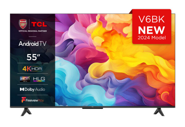 TCL 55V6BK, 139.7 cm (55"), 3840 x 2160 pixels, LED, Smart TV, Wi-Fi, Titanium