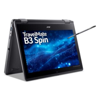 Acer TravelMate Spin B3 B3 Spin TMB311RN-33-TCO 11.6" FHD Touchscreen N100 4GB 128GB Win11 Pro Education 2 in 1 Notebook, Intel N, 29.5 cm (11.6"), 1920 x 1080 pixels, 4 GB, 128 GB, Windows 11 Pro Education
