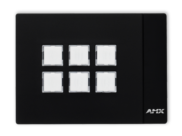 AMX MKP-106L-BL - Massio 6 Button Landscape Keypad, Black