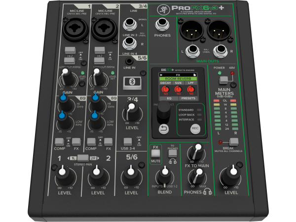 Mackie ProFX6v3+ 6-Channel Analogue Mixer with Enhanced FX, USB Recording Modes and Bluetooth®