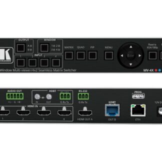 Kramer Electronics MV-4X, AV matrix switcher, 18 Gbit/s, 18 Gbit/s, Black, Aluminium, 1U