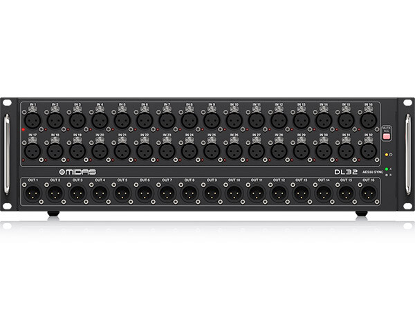 Midas DL32 - 32 Input, 16 Output Stage Box with 32 Microphone Preamplifiers, ULTRANET and ADAT Interfaces