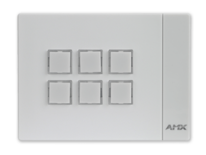 AMX MKP-106L-WH - Massio 6 Button Landscape Keypad, White