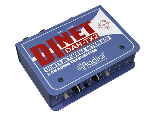 Radial DiNET DAN-TX2 - 2-Channel Dante Audio Network Transmitter