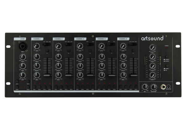 ArtSound Artsound MIKS6.4 - 4-Zone Audio Mixer in Black