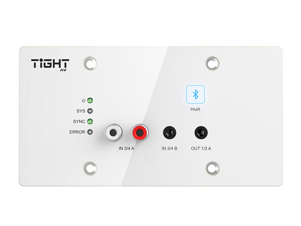 Tight AV TiGHT AV Bi-Directional Bluetooth Dante Wall Interface in White