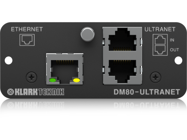 Klark Teknik DM80-ULTRANET ULTRANET Expansion Module with 16 x 16 Channel Audio Networking and Ethernet Connectivity