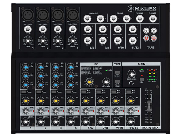 Mackie Mix12FX - 12-Channel Compact Mixer with Effects - B-Stock