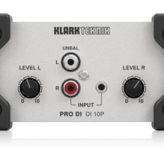 Klark Teknik DI 10P - Passive DI Box with Stereo Input/Summed Mono Output, Midas Transformer and Extended Dynamic Range