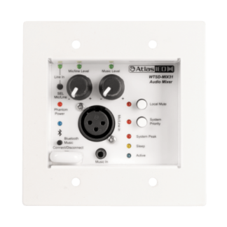 AtlasIED WTSD-MIX31K Indoor/Outdoor Analog Wall 3X1 Mic/Line/BT/Aux Mixer with Optional Dante Audio Network Interface
