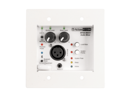 AtlasIED WTSD-MIX31K Indoor/Outdoor Analog Wall 3X1 Mic/Line/BT/Aux Mixer with Optional Dante Audio Network Interface