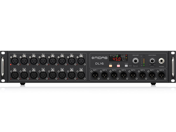 Midas DL16 - 16 Input, 8 Output Stage Box with 16 Microphone Preamplifiers, ULTRANET and ADAT Interfaces