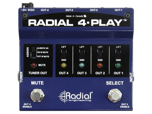 Radial 4-Play DI box for Multi-Instrumentalists