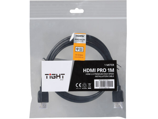 Tight AV 1m HDMI 2.0 High Speed Installation Cable