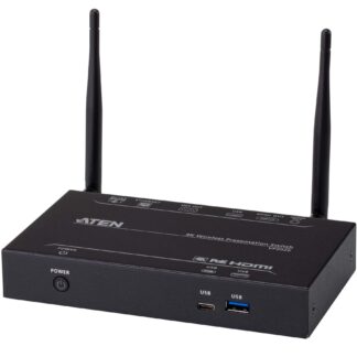 ATEN 4K Wireless Presentation Switch, Desktop, Black, Metal, Power, 1920 x 1080 pixels, 4096 x 2160 pixels