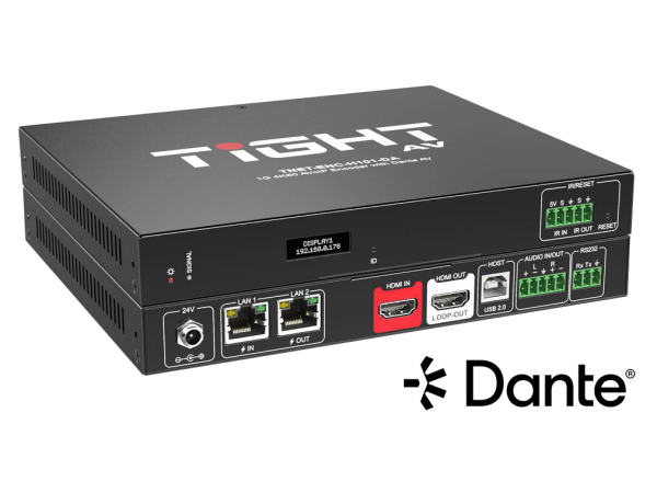 Tight AV TiGHT AV TNET-ENC-H101-DA - T-NETWORK 1GB 4K60 AVoIP Encoder with Dante AV