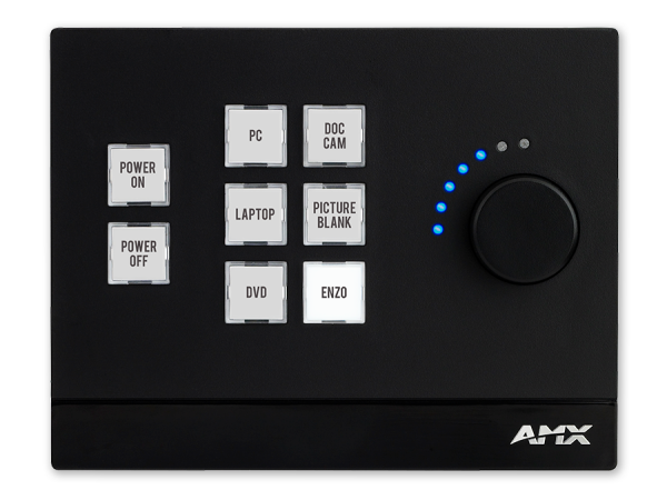 AMX MKP-108L-B - Massio 8 Button Landscape Keypad, Black