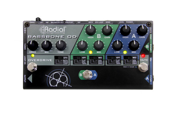 Radial Bassbone OD - Two Channel Bass Preamp