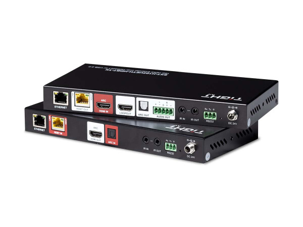 Tight AV TiGHT AV HDBT 3.0 Extender Kit Uncomressed 18G HDMI 2.0 Extender Set Over HDBT3 with USB 2.0 and 1G Ethernet